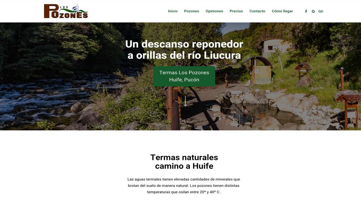 Página web Los Pozones de Huife