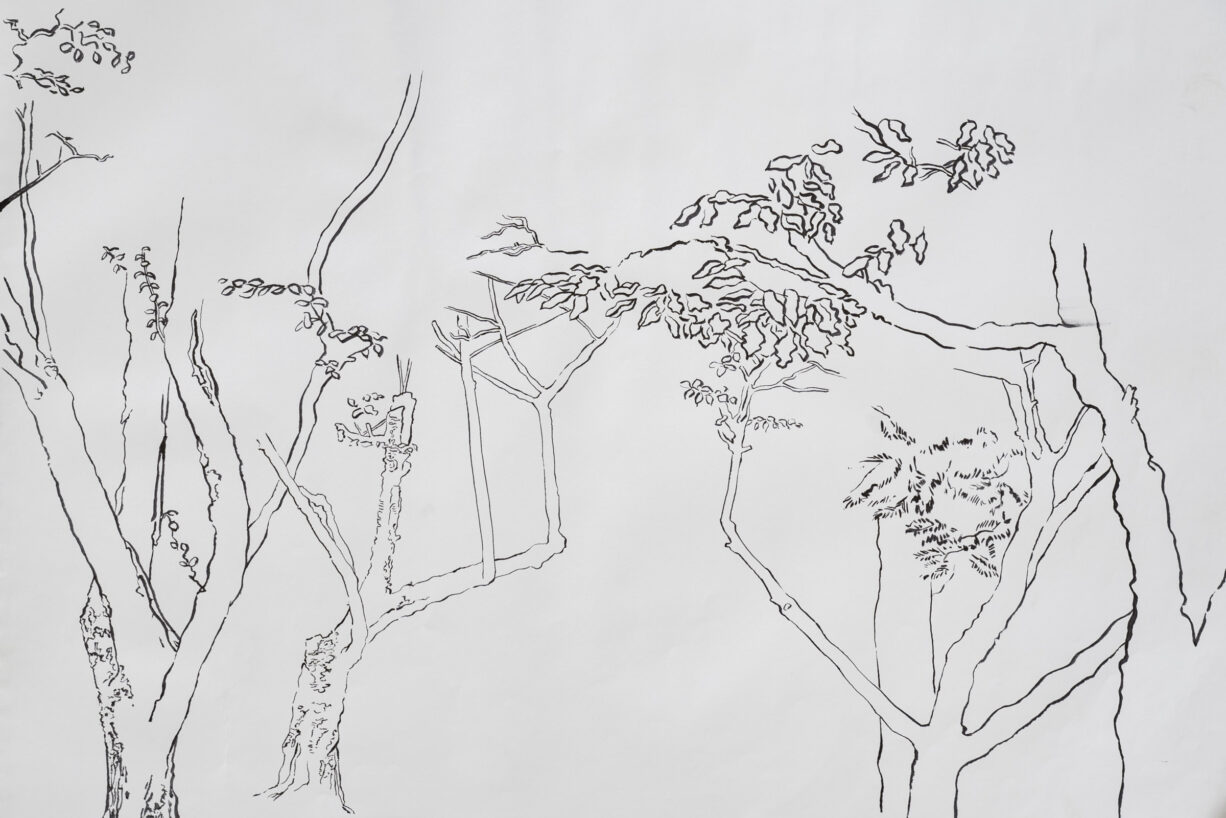 Tinta china con pincel sobre papel de 54x37 cm.