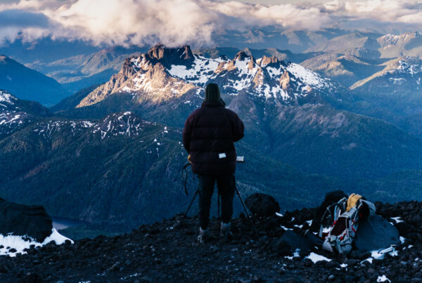 Pintura al aire libre en la Cordillera de Los Andes